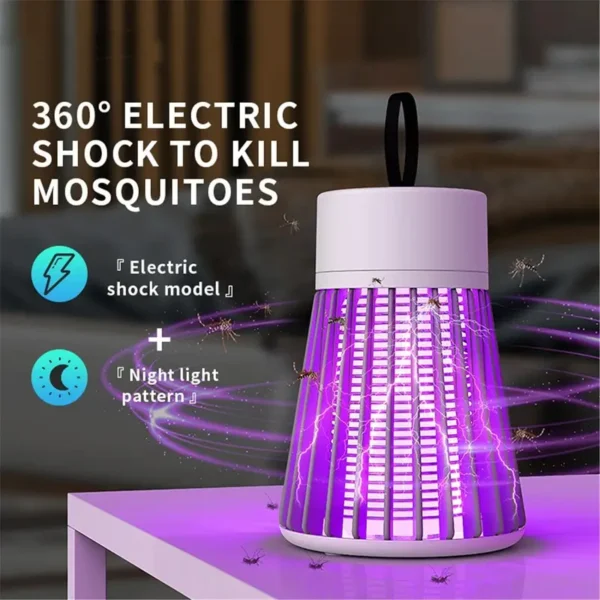 Electric Mosquito Zapper LED Fly Trap and Purple Light Portable Lamp - Image 2