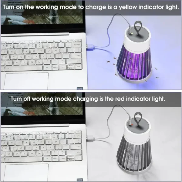 Electric Mosquito Zapper LED Fly Trap and Purple Light Portable Lamp - Image 3