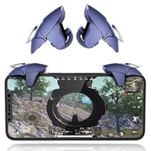 Shark Trigger For Pubg Mobile & Free Fire Joystick Mobile Game Fortnite L1 R1 Trigger Button Pugb L1R1 Fire Controller Gaming Accessory Kit -Blue, For Android - Smartphone