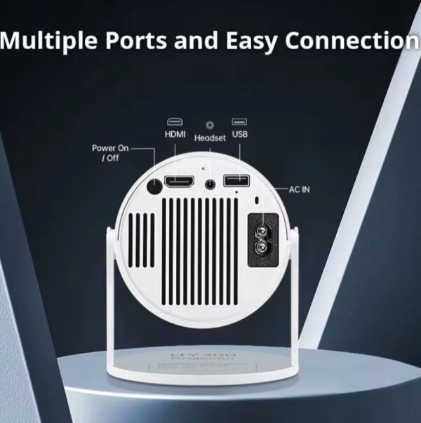 Smart Mini Projector with Android TV, Upgrade HY300 Pro Portable Projector with WiFi and Bluetooth, 4K Support, Auto Keystone, Portable Ceiling Projector for iOS and Android. - Image 3