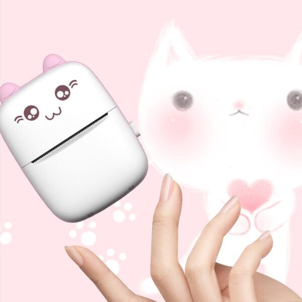 Mini Printer, Mobile Phone Bluetooth Connection Wireless Mini Thermal Printer with Android or iOS APP for Pictures, with Fast Paper Output for Photo Image - Image 4