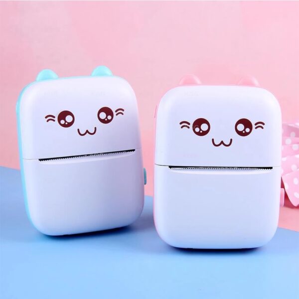 Mini Printer, Mobile Phone Bluetooth Connection Wireless Mini Thermal Printer with Android or iOS APP for Pictures, with Fast Paper Output for Photo Image