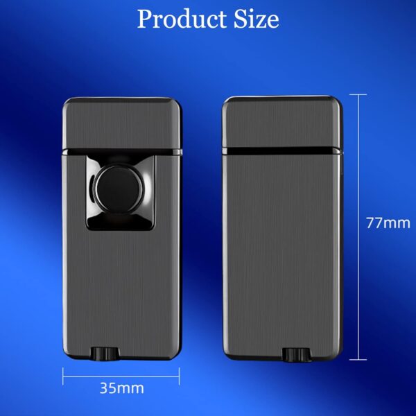 Torch Lighter, Creative Dual Flame Lighter with 6pcs Flint Stone, Windproof Butane Gas Lighter, Cool Adjustable Soft Flame and Jet Flame 2 in1,Refillable Butane Lighter for Outdoor Indoor - Image 3