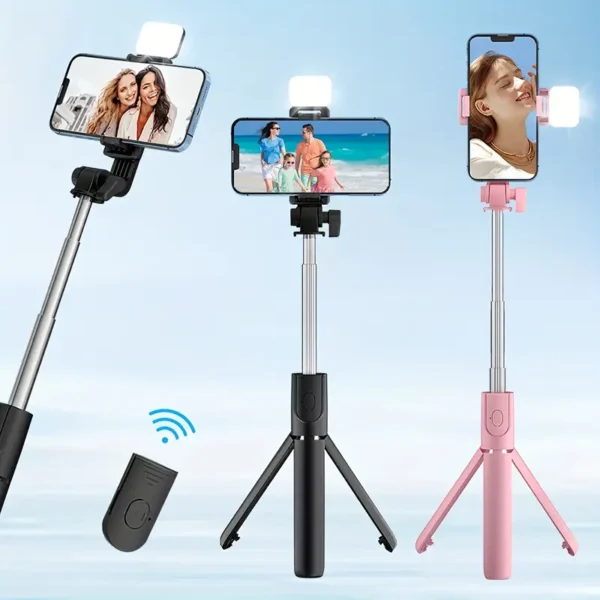 R1s Tripod Stand with Wireless LED Light, Portable Smartphone - Image 6