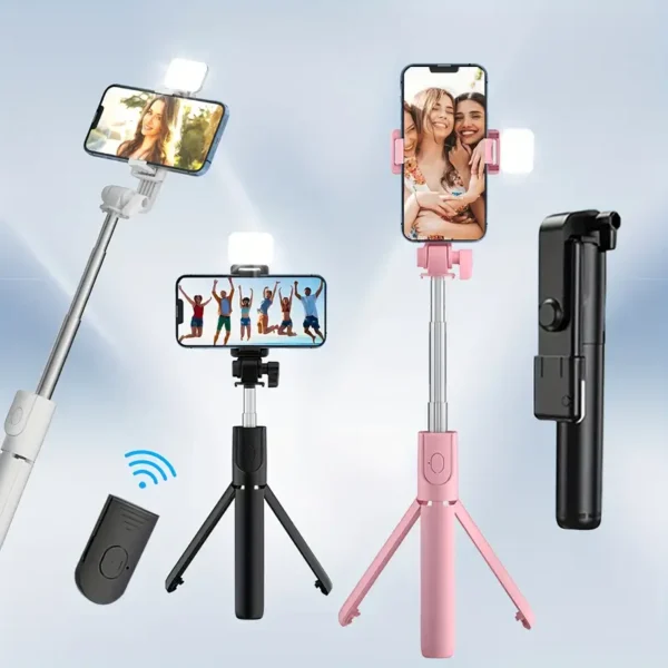 R1s Tripod Stand with Wireless LED Light, Portable Smartphone - Image 3