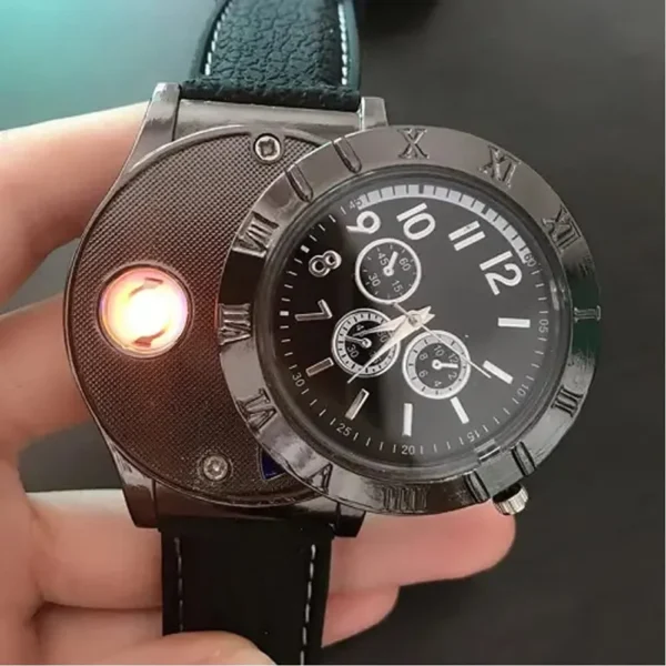 USB Cigarette Lighter Watch Rechargeable flameless Windproof - Image 2
