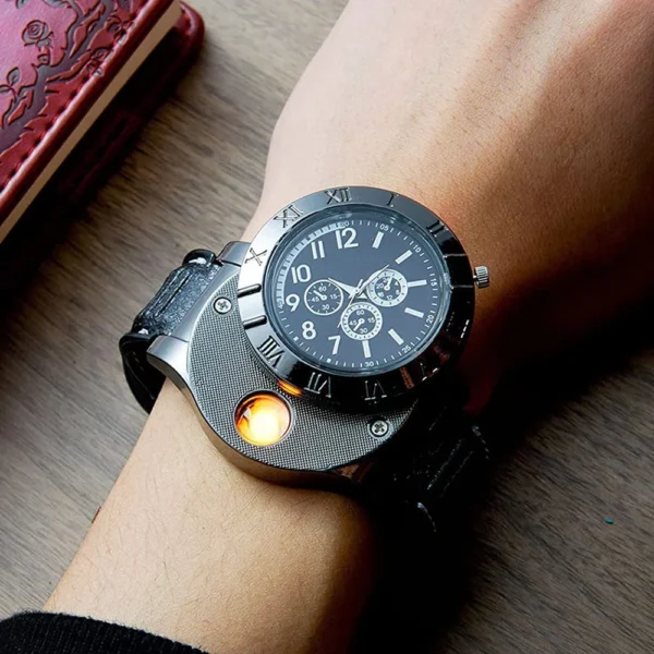 USB Cigarette Lighter Watch Rechargeable flameless Windproof - Image 4