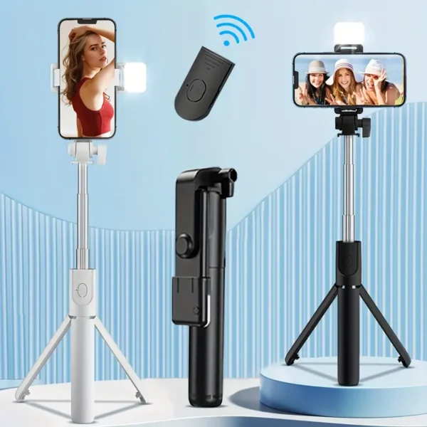 R1s Tripod Stand with Wireless LED Light, Portable Smartphone
